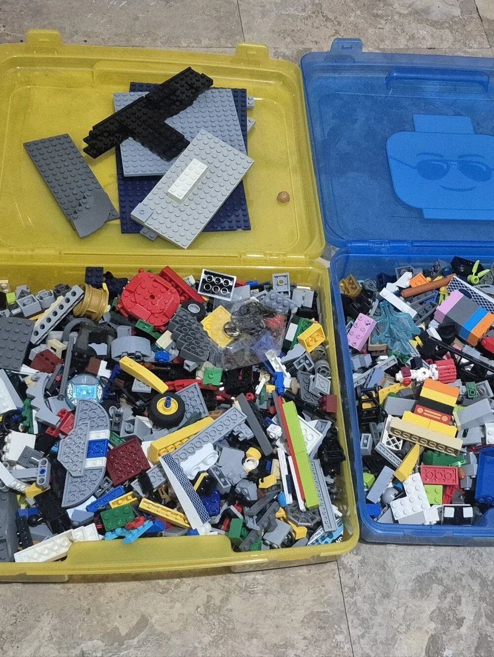 8 Lbs Genuine LEGO Bulk Lot w/ 2 Official LEGO Storage Cases Bricks Parts